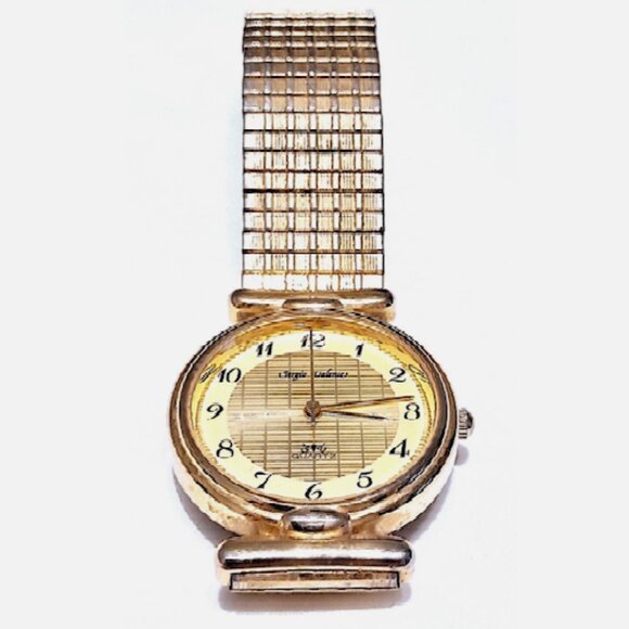 Vintage Sergio Valente Gold Toned Round Face Watch Great Condition - Picture 6 of 13